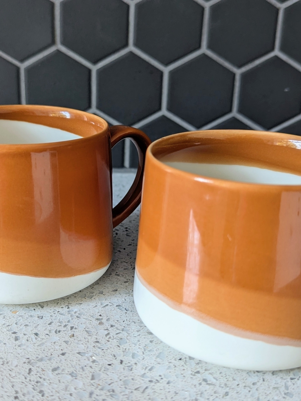 Starbucks Caramel & White Dipped Ceramic Coffee Mugs (10 oz) - Picture 3 of 4